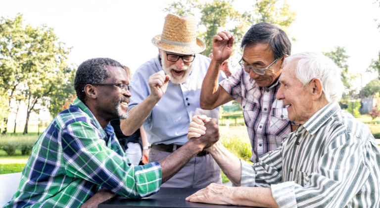 Old people having fun 